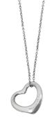 A silver Elsa Peretti for Tiffany & Co open heart necklace