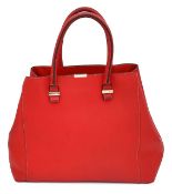 A Victoria Beckham crimson red leather Liberty tote bag