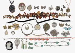 A collection of 19th century and later costume jewelle