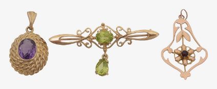 Group of gold pendants