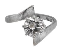 A diamond single stone ring