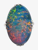An opal doublet ring
