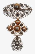 A 19th century Northern European diamond-set tiered brooch