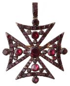 A George III garnet pendant brooch
