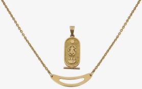 An Egyptian pendant and Italian necklace