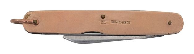 A 9ct gold cased pen knife