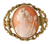 An early Bacchante maiden cameo brooch