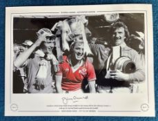 Jimmy Greenhoff 16x12 signed colourised photo Autographed Editions, Limited Edition. Photo Shows