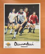 Football. Alvin Martin Signed 10x8 colour Autographed Editions page. Bio description on the rear.