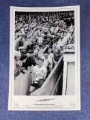 Nat Lofthouse signed Bolton Wanderers 1958 FA Cup Winners 16x12 black and white print. Bolton