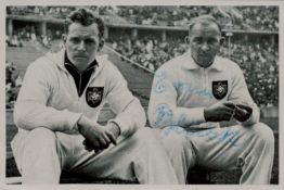 Erwin Blask signed black and white black and white pictured 5x3 Inch Approx. Was a German athlete