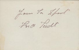 Fred Tiedt signed white card 6.5x4 Approx. Was an amateur and professional boxer. Good condition