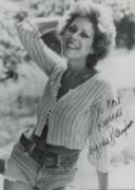 Lynda Bellingham signed 7x5 inch black and white vintage photo. Dedicated. Good condition Est.
