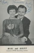 Miki and Griff signed 6x4 inch black and white promo photo. Dedicated. Good condition Est.