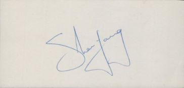 Shaun Young signed white card 6x3 Inch Approx. Good condition Est.