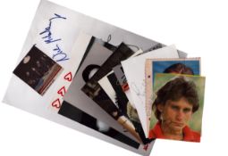 ENTERTAINMENT 10 signed photos/cards including names of Franz Ferdinand, Rebecca Ferguson, Peter