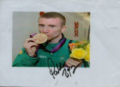 Paddy Barnes signed colour photo copied pictured laminated Approx 8.5x6 Inch. Is an Irish former