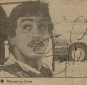 Alain Frost signed black and white newspaper cut out 2.75x2.75 Approx. Good condition Est.