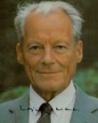 Willy Brandt signed colour photo 5.25x4 Inch Approx. was a German politician and statesman who was