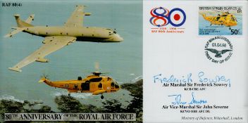 AM Sir Frederick Sowrey and AVM Sir John Severne signed 80th Anniversary of the Royal Air Force