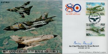 ACM Sir Brian Burnett signed 80th Anniversary of the Royal Air Force FDC PM RAF 80th Anniversary