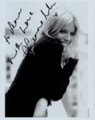 Sienna Miller signed 10x8 inch black and white photo dedicated. Good condition Est.