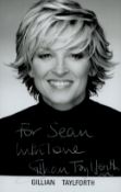 Gillian Taylforth signed 6x4 inch black and white photo. Dedicated. Good condition Est.