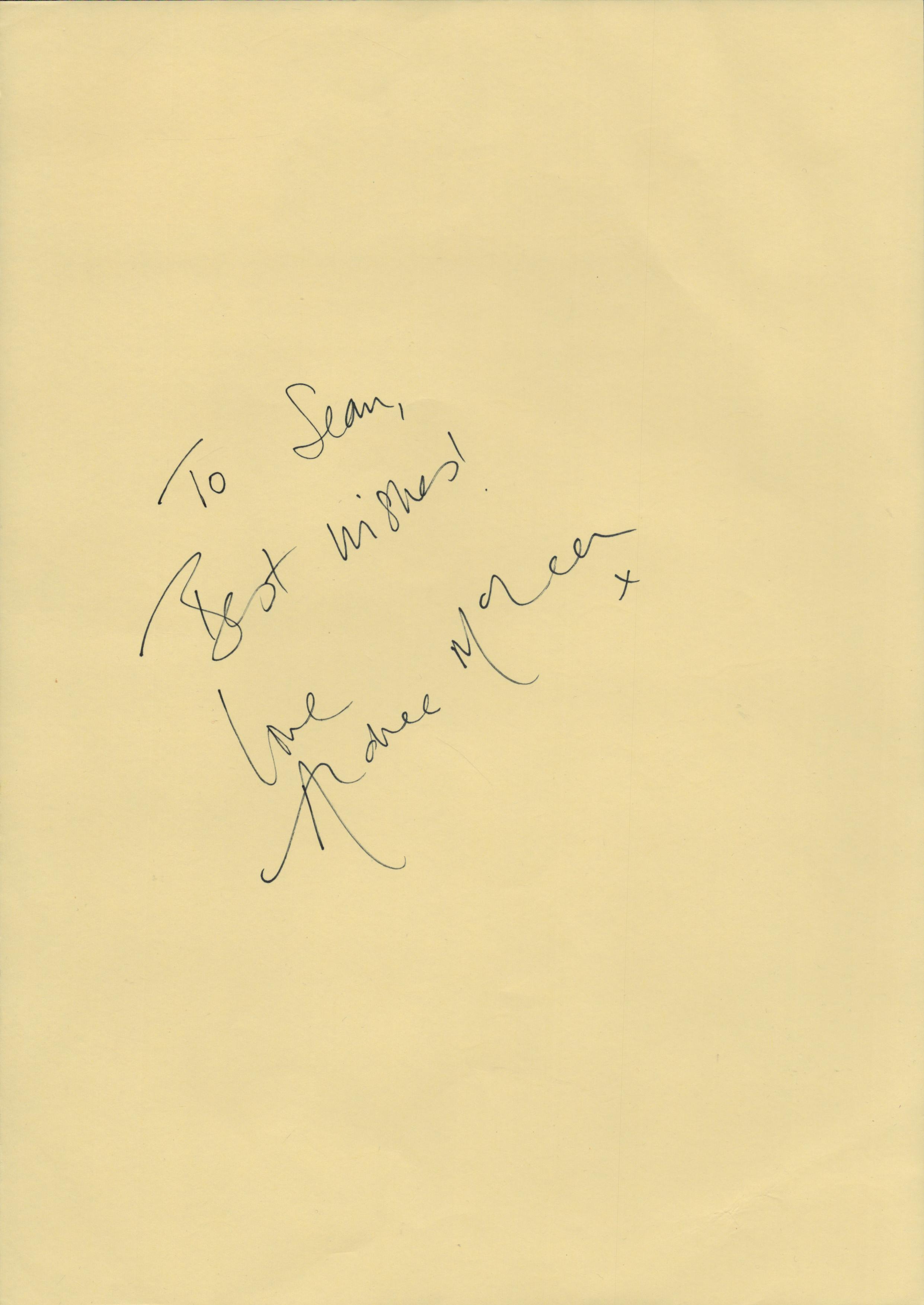 Andrea Mclean signed 12x8 inch page. Dedicated. Good condition Est.