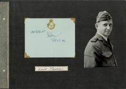 WWII Arthur Tedder, 1st Baron Tedder signed album page affixed to black card with black and white