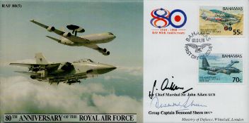 ACM Sir John Aiken KCB and Grp Cpt Desmond Sheen DFC signed 80th Anniversary of the Royal Air