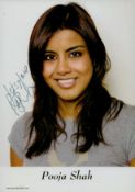 Pooja Shah signed 6x4 inch colour promo photo. Good condition Est.