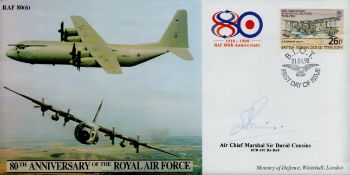 ACM Sir David Cousins signed 80th Anniversary of the Royal Air Force FDC PM BIOT 01.04.98 First