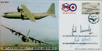 ACM Sir Thomas Kennedy and ACM Sir John Rogers signed 80th Anniversary of the Royal Air Force FDC PM