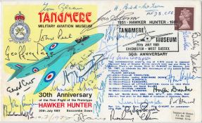 WWII Tangmere Military Aviation Museum 30th Anniversary Hawker Hunter multi signed FDC includes