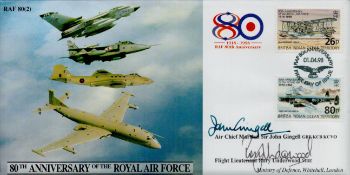ACM Sir John Gingell and Fl Lt Rory Underwood MBE signed 80th Anniversary of the Royal Air Force FDC