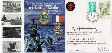 WWII Bill Sparks DSM and Cpt De Vaisseau Harismendy signed 50th Anniversary of Operation '