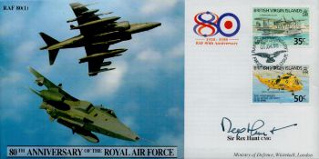 Sir Rex Hunt CMG signed 80th Anniversary of the Royal Air Force FDC PM 80th Anniversary First Day of