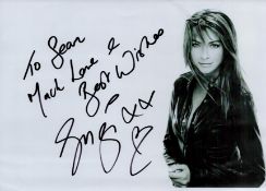 Suzi Perry signed 12x8 inch black and white photo dedicated. Good condition Est.