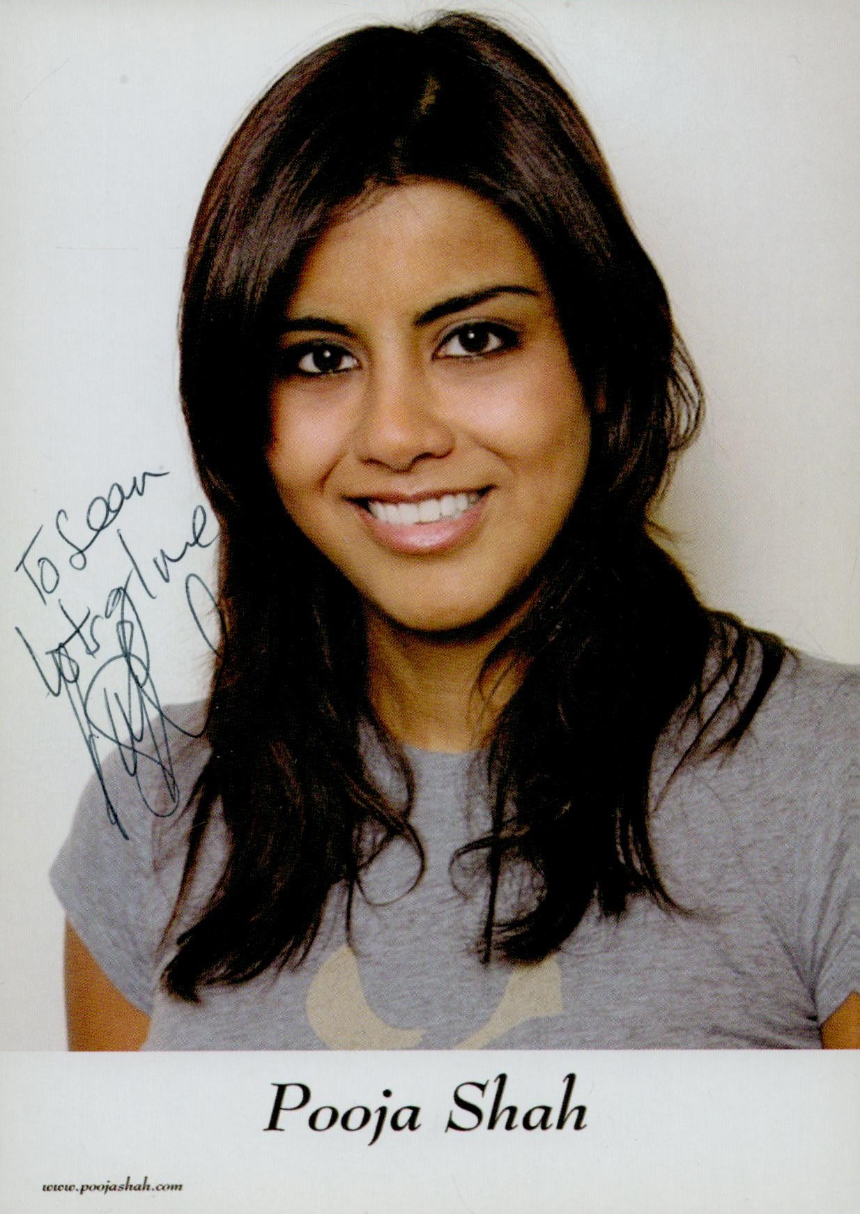 Pooja Shah signed 6x4 inch colour promo photo. Dedicated. Good condition Est.
