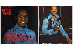 Emile Ford Signed Vinyl Record Sleeve and A4 Colour Poster in black ink. Vinyl Included. Signed in