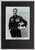 Nigel Mansell, CBE signed black and white photo 8x6 Inch. Affixed onto black card overall size 11.
