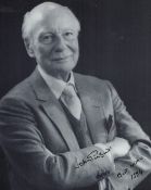 Sir John Gielgud, OM, CH signed black and white photo, measures 5 inch by 7 inch. Good condition.