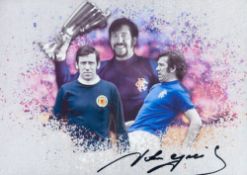 John Greig signed 7x5inch colour photo. Good condition. All autographs come with a Certificate of