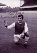 Frank McLintock signed 7x5 inch black and white photo. Good condition. All autographs come with a