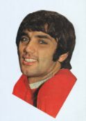 George Best signed colour magazine photo cut out. Good condition. All autographs come with a