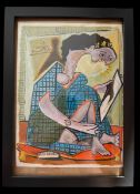 Picasso signed 1944 artwork. Framed to approx size 12x8inch. Good condition. All autographs come
