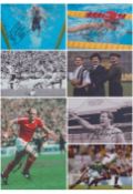 Selection of signed 7x5 inch sporting photos signatures include Neil Warnock, Archie Gemmel, Ellie