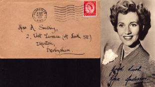 Rona Anderson signed 6x4 inch black and white photo with original mailing envelope. Good