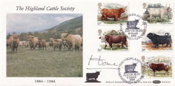 1984 Cattle Full Set Special Postmark Highland Cattle Signed lord Home PM FDC. 6 March 1984 The