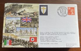 WW2 50th ann Operation Crusader RAF flown cover JS50/41/7. Flown by Hercules over the Crusader